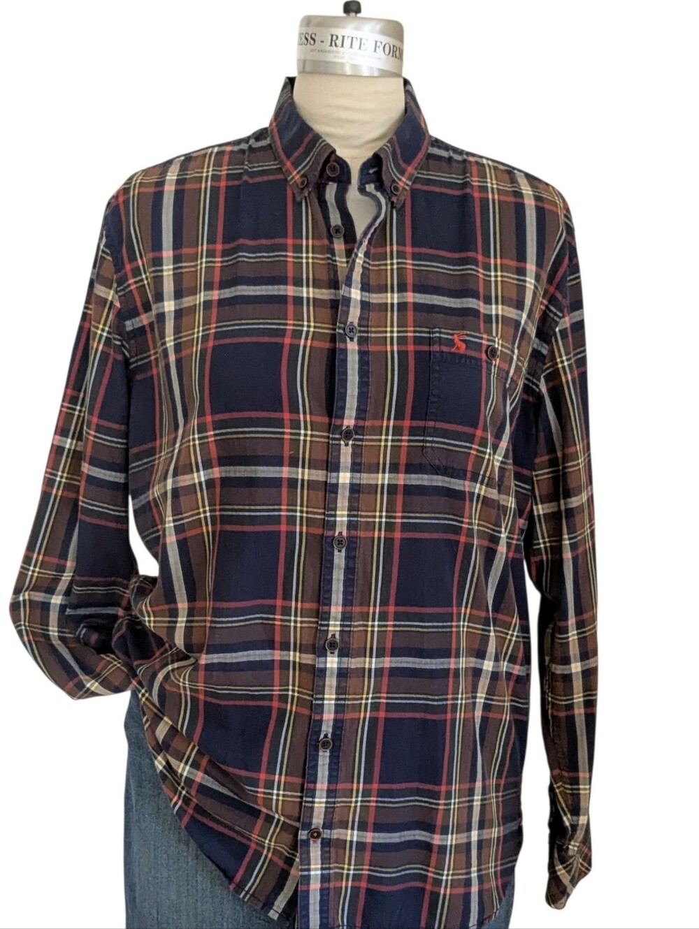 Joules Hewitt Classic Fit Plaid Shirt Size Large